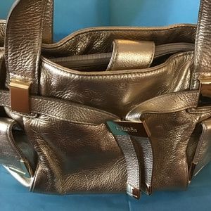 Michael Kors Gold Metallic Leather Large Handbag